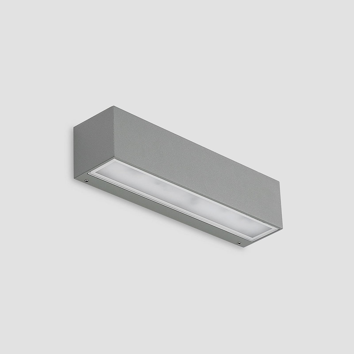 LED utevegglampe Lengo opp/ned sølv 25 cm IP65 18W montert på vegg