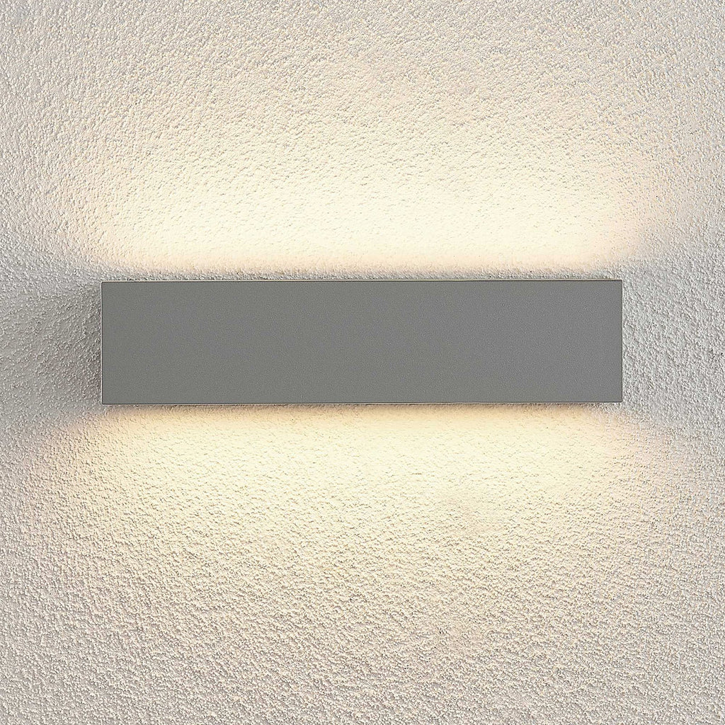 LED utevegglampe Lengo opp/ned sølv 25 cm IP65 18W nærbilde