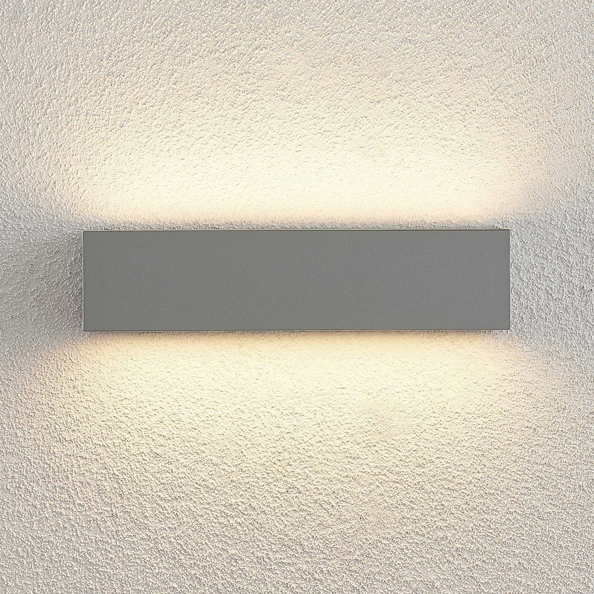 LED utevegglampe Lengo opp/ned sølv 25 cm IP65 18W nærbilde