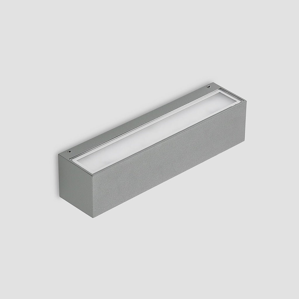 LED utevegglampe Lengo opp/ned sølv 25 cm IP65 18W lys nedover