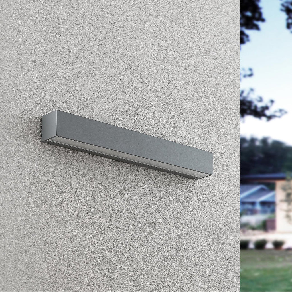 LED utevegglampe Lengo sølv 50 cm nedlys IP65 bakside