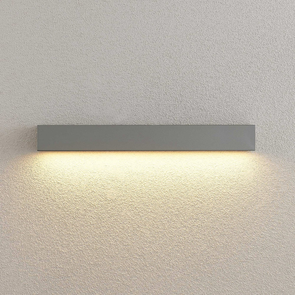 LED utevegglampe Lengo sølv 50 cm nedlys IP65 detalj