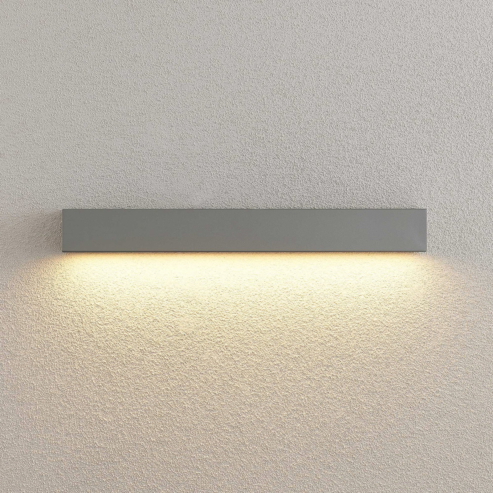 LED utevegglampe Lengo sølv 50 cm nedlys IP65 detalj