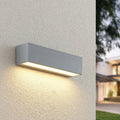 LED utevegglampe Lengo sølv nedlys forfra