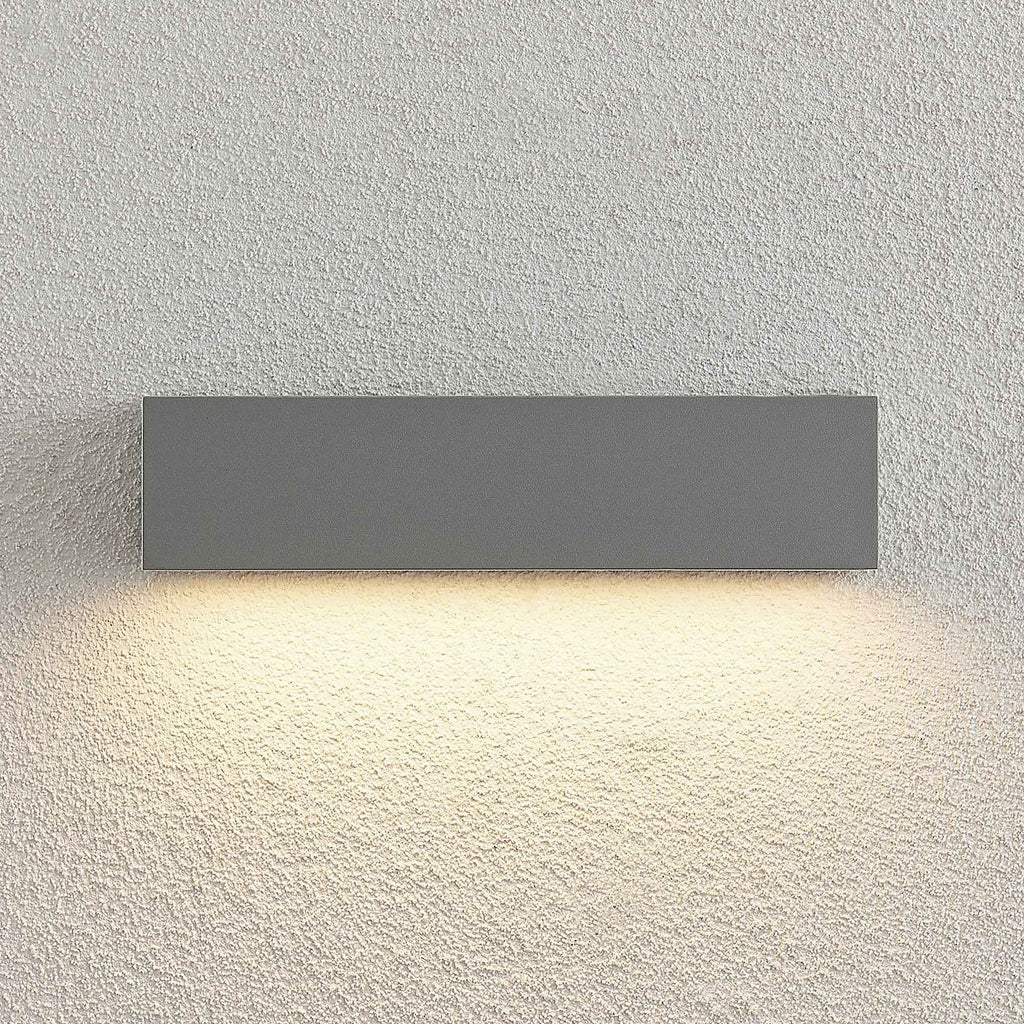 LED utevegglampe Lengo sølv nedlys montert på vegg