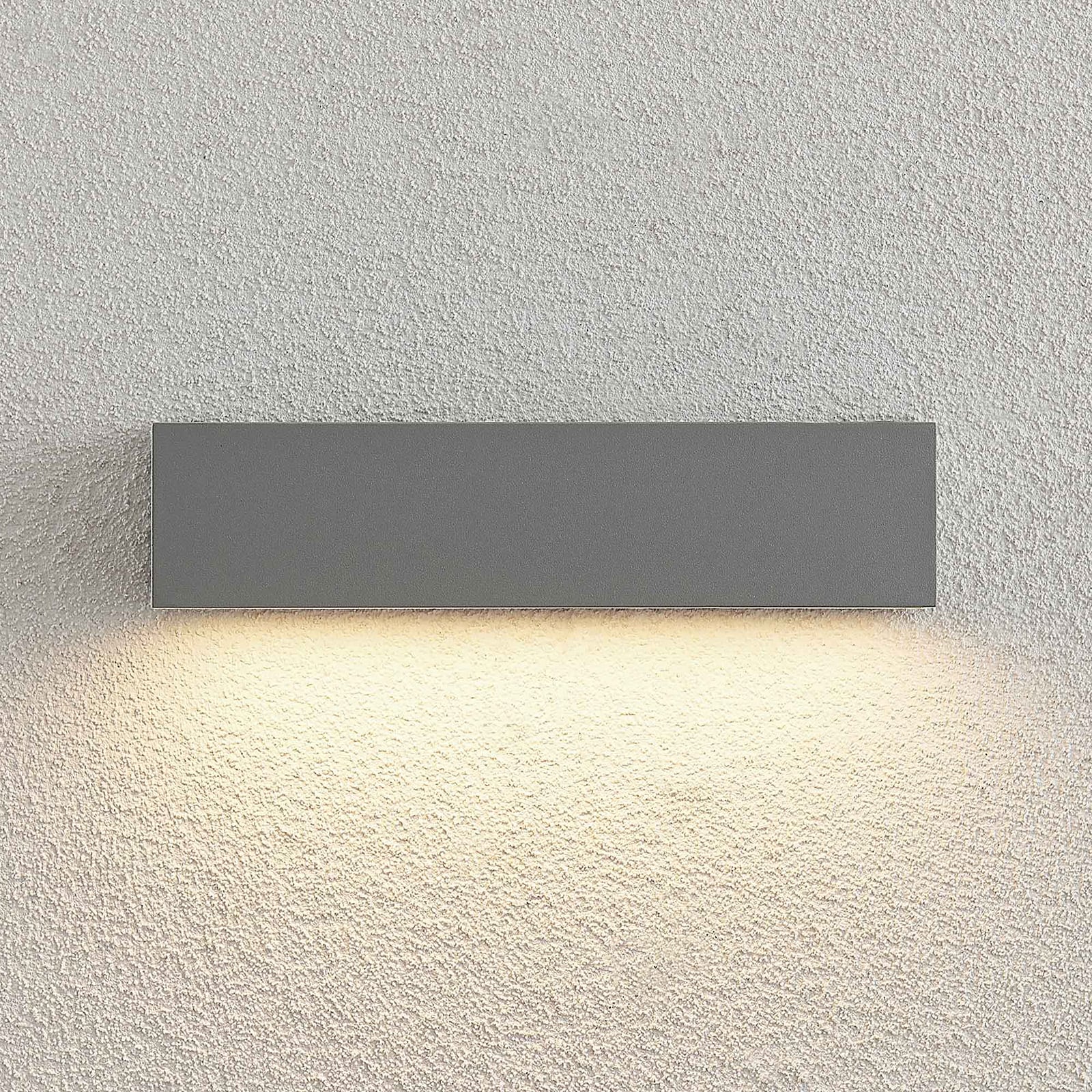 LED utevegglampe Lengo sølv nedlys montert på vegg