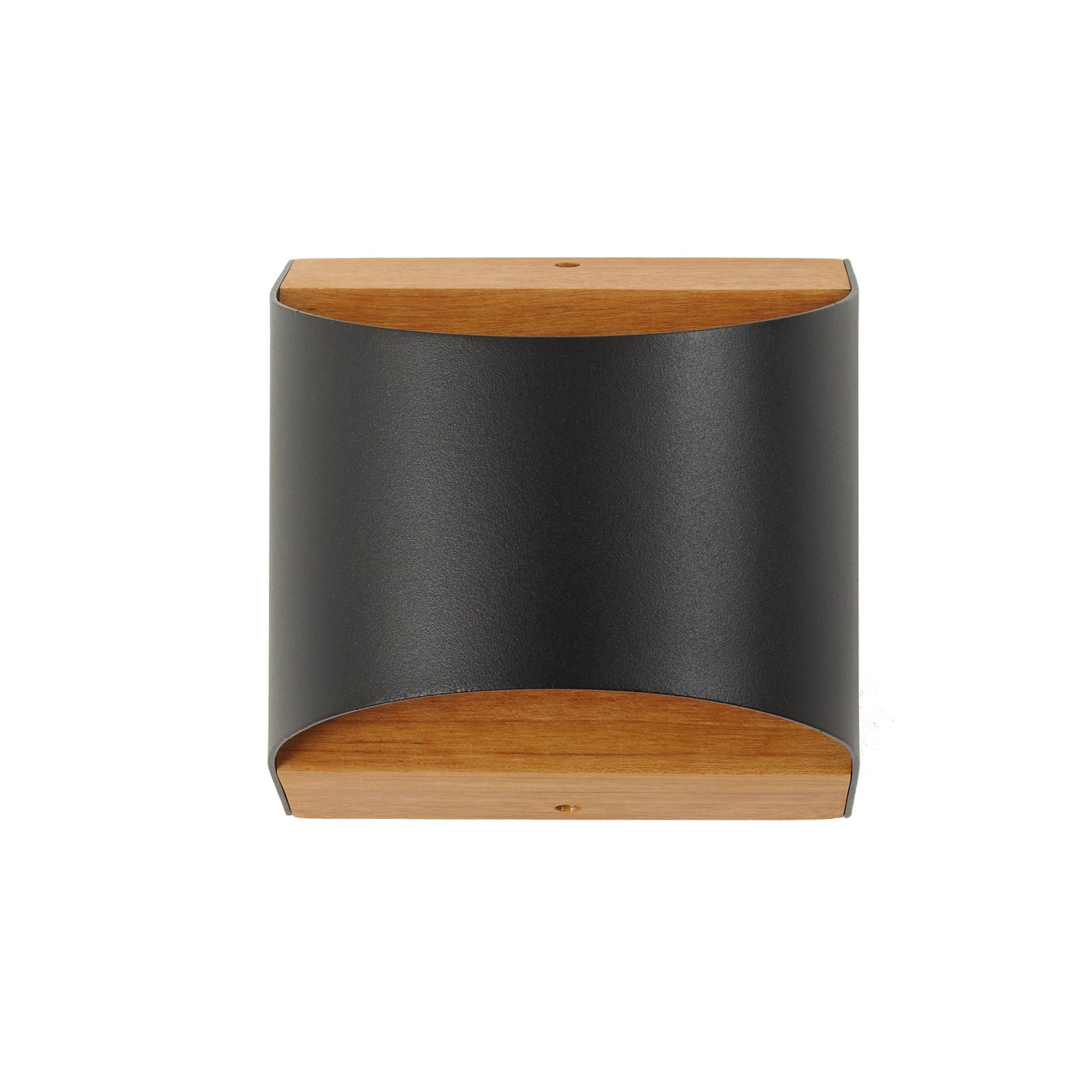 Montert LED utevegglampe Lenore aluminium og teak på vegg