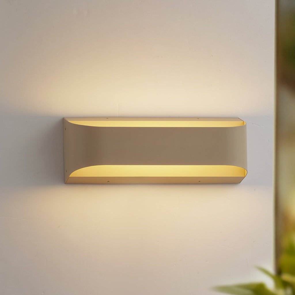 LED utevegglampe Lenore beige aluminium forfra