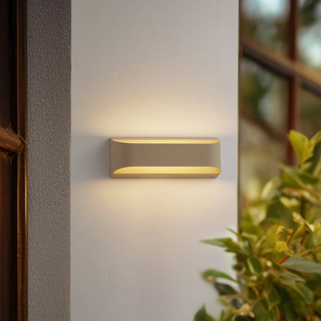 LED utevegglampe Lenore beige aluminium bakside