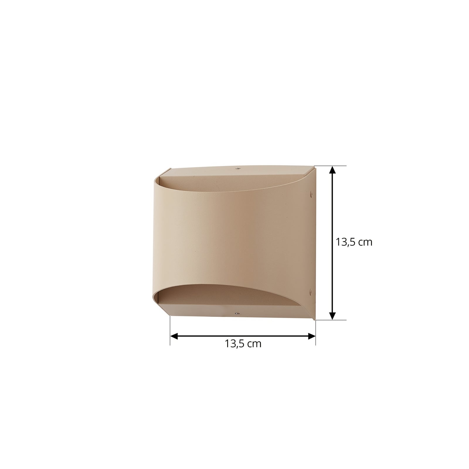 LED utevegglampe Lenore beige aluminium nærbilde