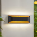 LED utevegglampe Lenore svart aluminium med tre forfra