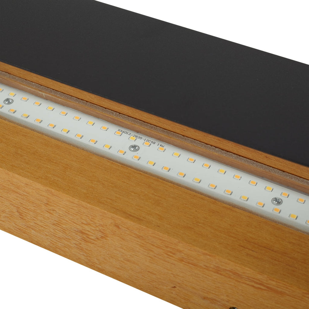 LED utevegglampe Lenore svart aluminium med tre med lys på