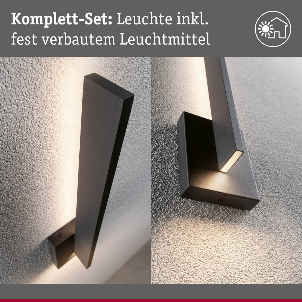 LED utevegglampe Levka antrasitt aluminium sideprofil