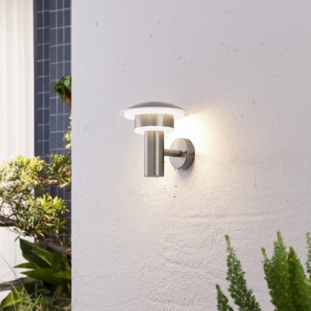 LED utevegglampe Lillie rustfritt stål forfra