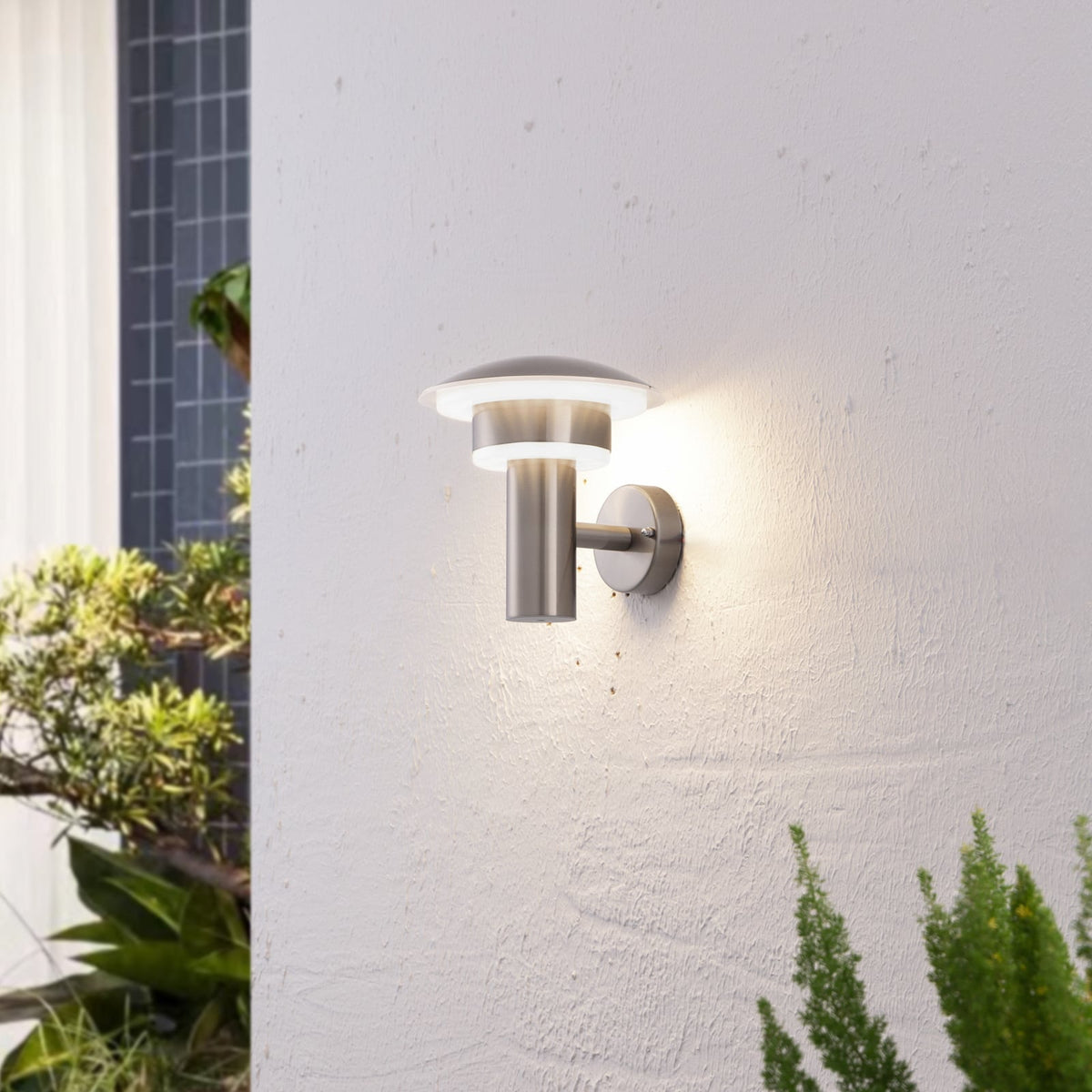 LED utevegglampe Lillie rustfritt stål forfra