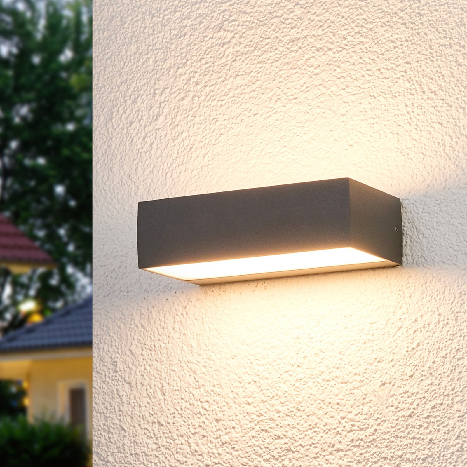 LED utevegglampe Lissi antrasitt opp og ned forside