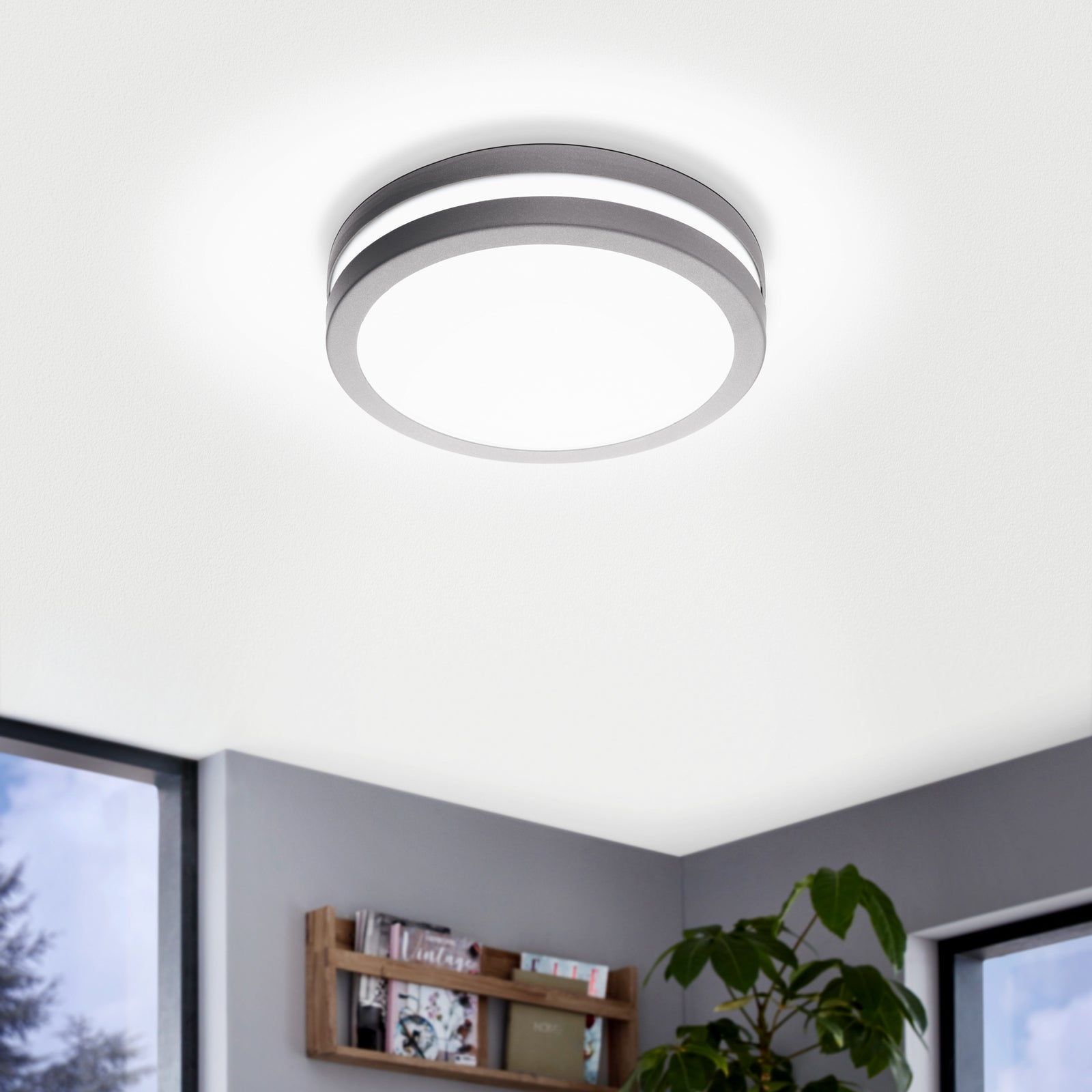 LED utevegglampe Locana-C Bluetooth dimbar bakside