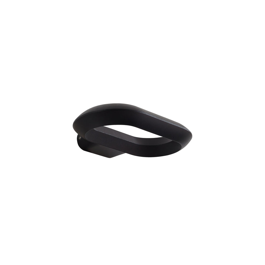 LED utevegglampe LOOP svart metall montert