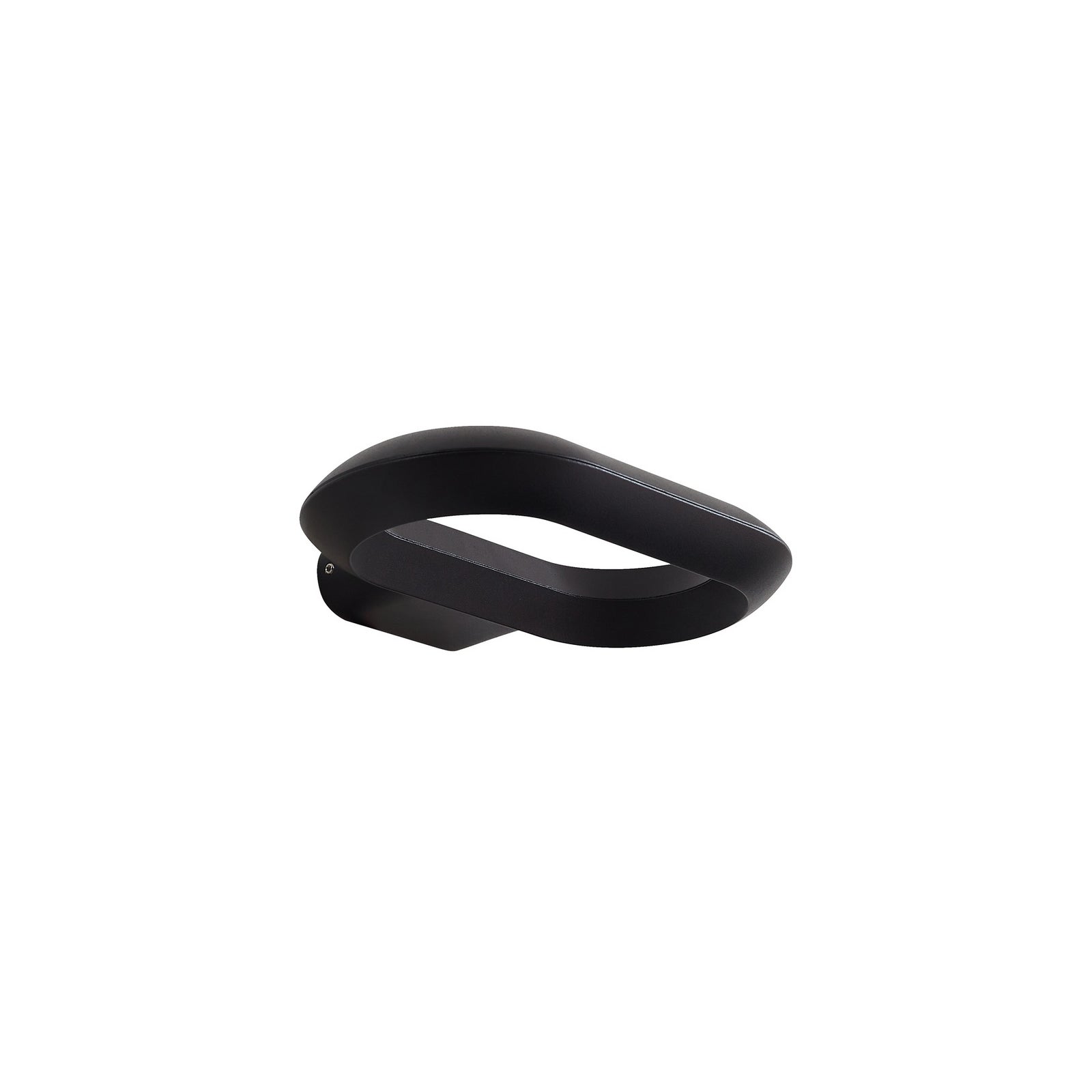 LED utevegglampe LOOP svart metall montert