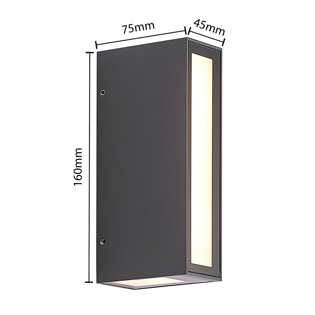 LED utevegglampe Loriava mørkegrå aluminium montert