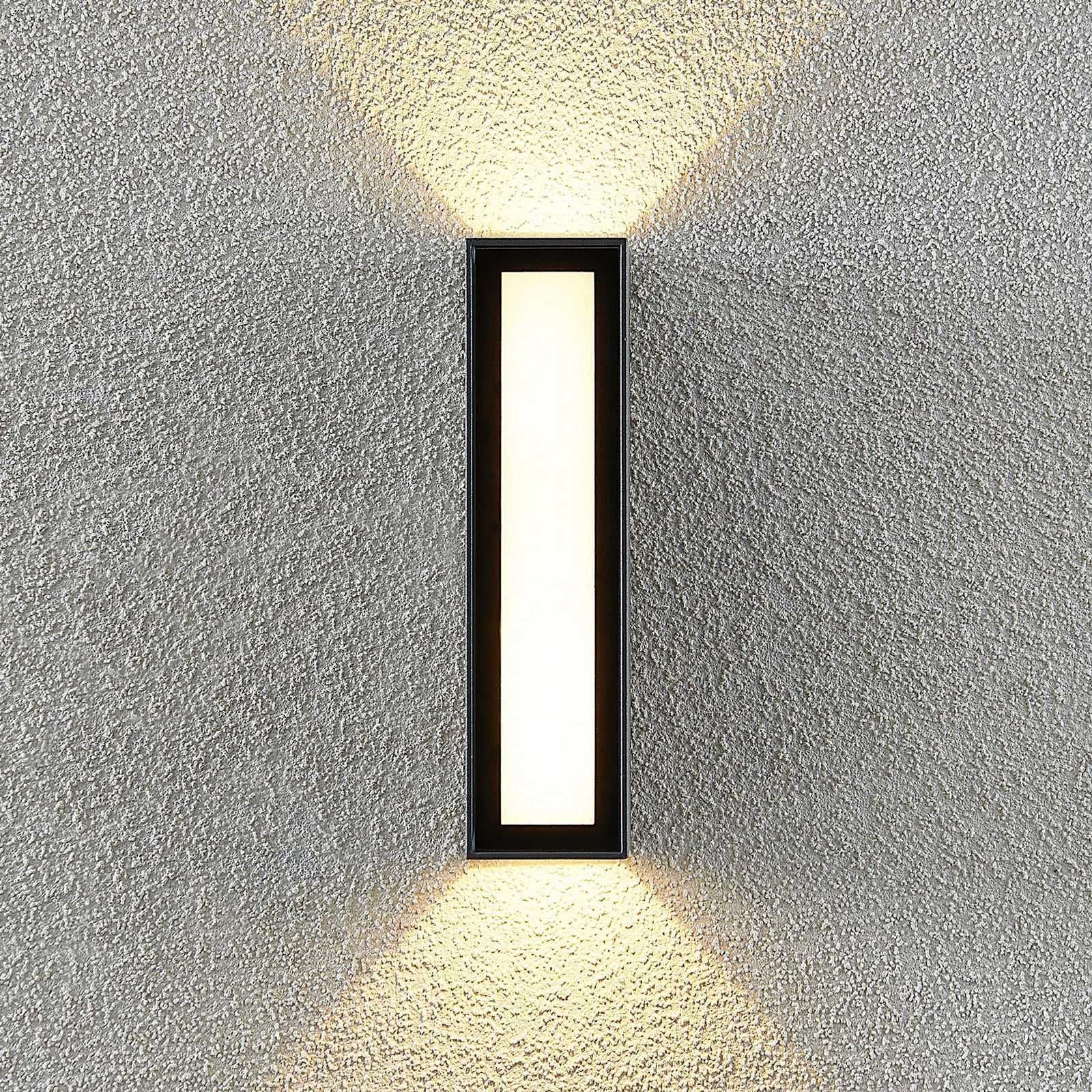 LED utevegglampe Loriava mørkegrå aluminium utsikt fra siden