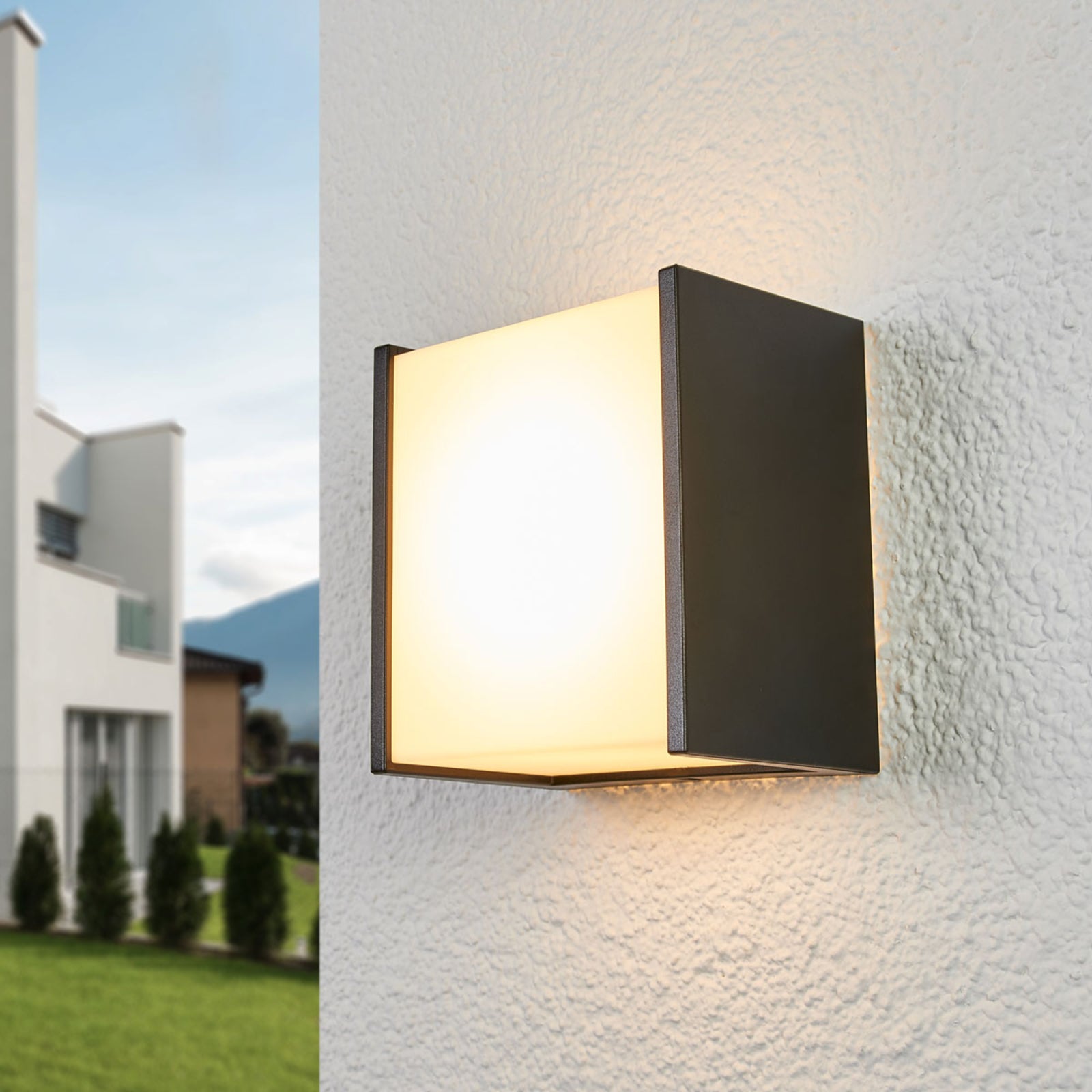 LED utevegglampe Macaw svart hvit plast 3W IP44 forfra