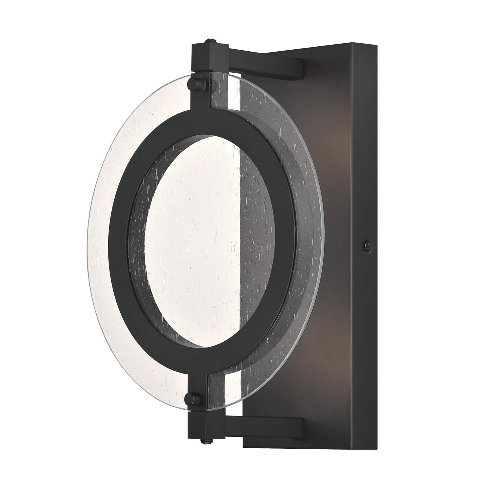 LED utevegglampe Maddox dimbar glass svart IP44 15W forfra