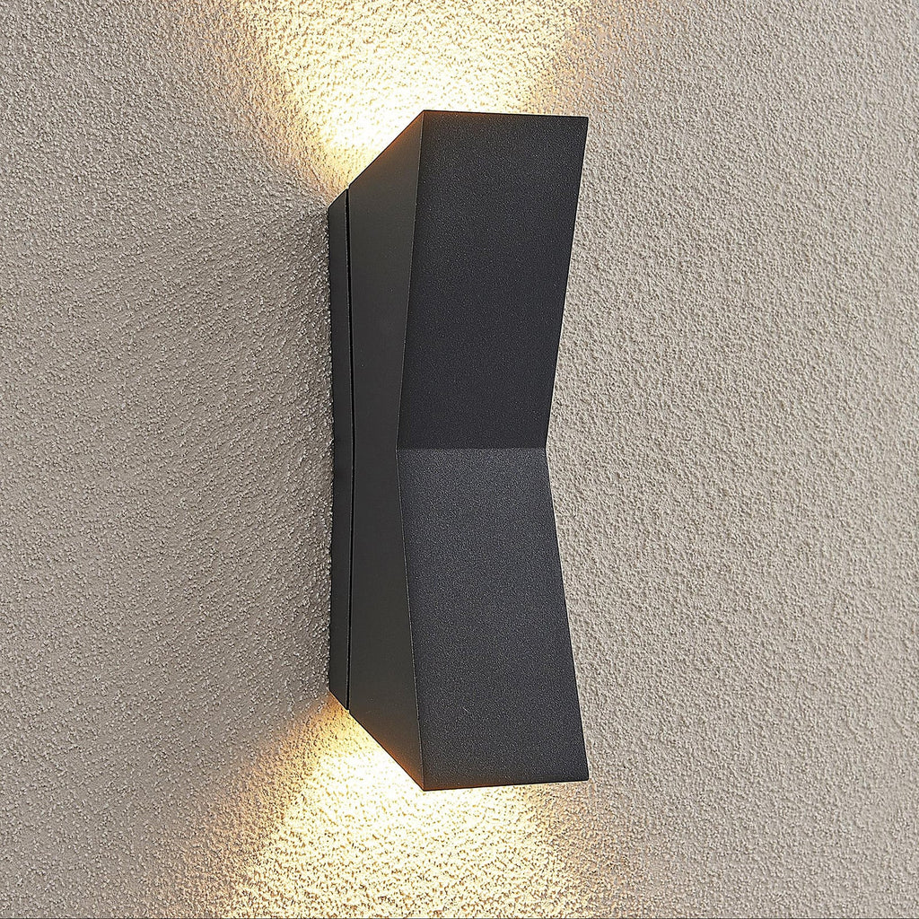 LED utevegglampe Maniela opp/ned antrasitt IP65 forfra