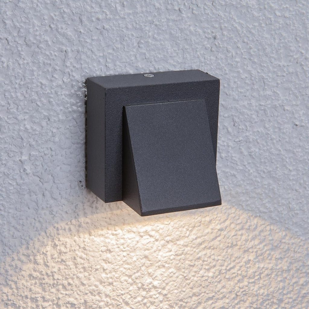 LED utevegglampe Marik grafitt aluminium bakside