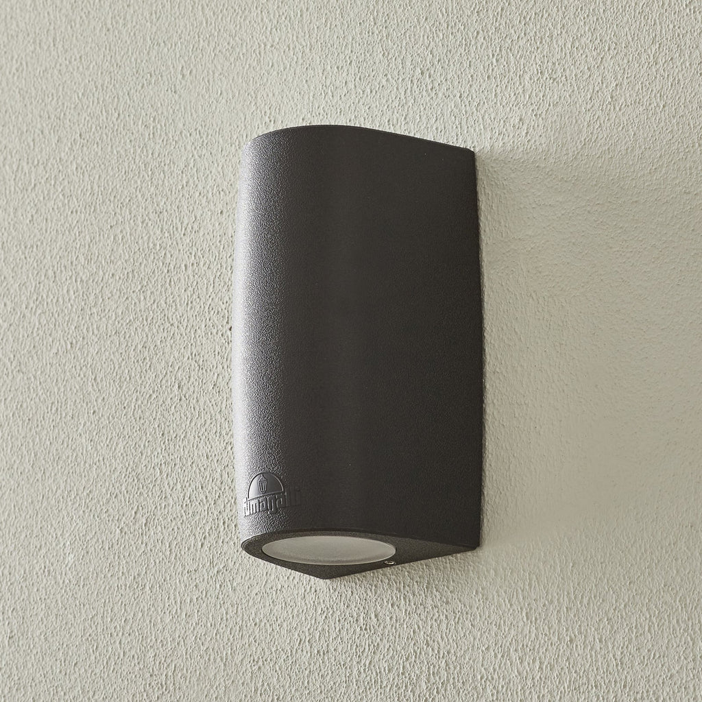 LED utevegglampe Marta opp og ned svart GU10 CCT IP55 bakside