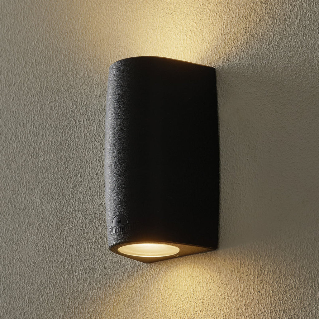 LED utevegglampe Marta opp og ned svart GU10 CCT IP55 front