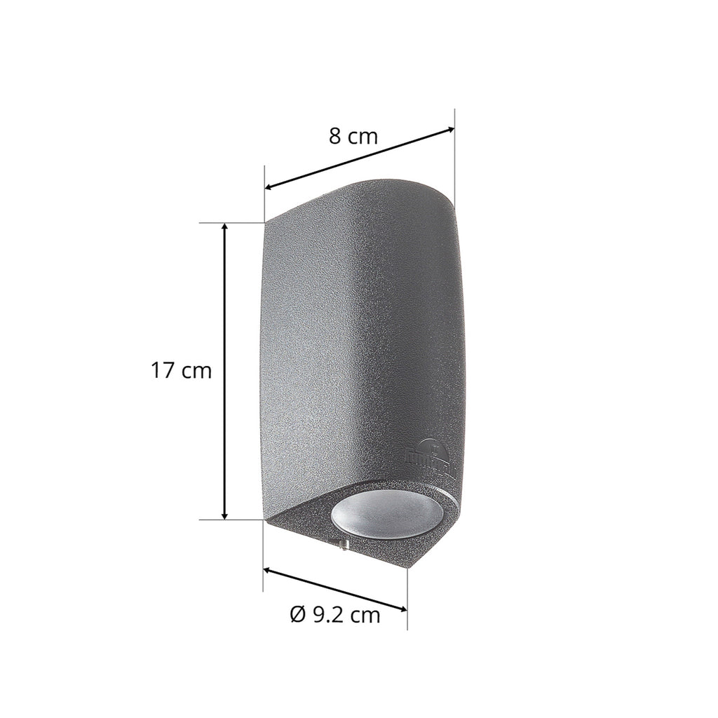 LED utevegglampe Marta opp og ned svart GU10 CCT IP55 installasjon