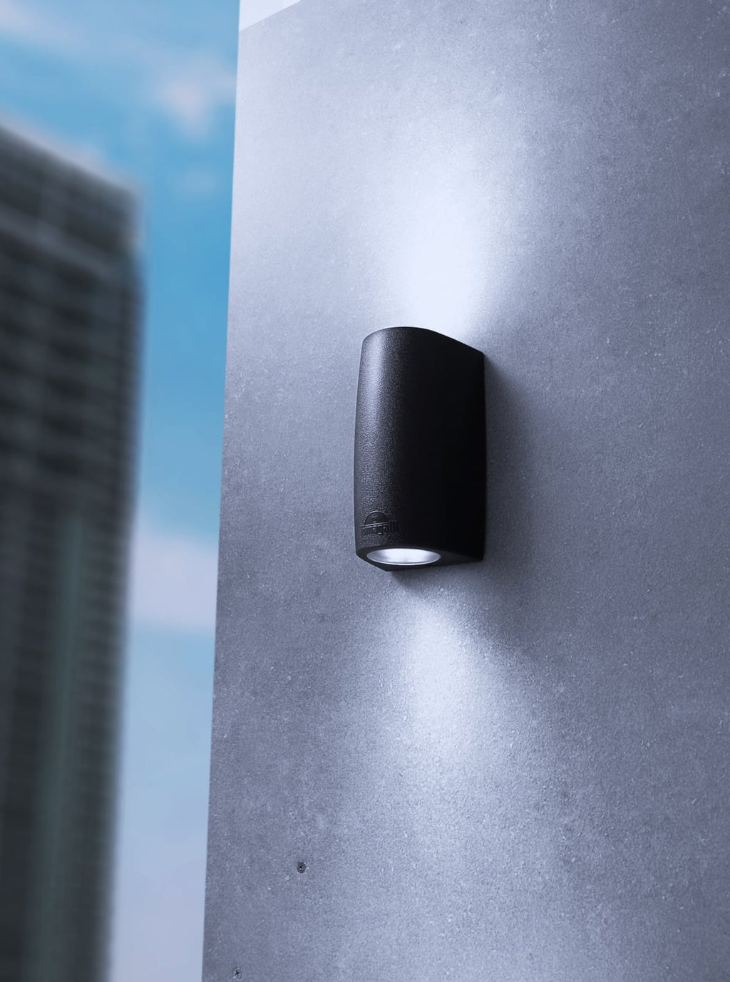 LED utevegglampe Marta opp og ned svart GU10 CCT IP55 nærbilde av materiale