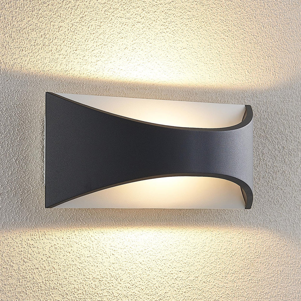 LED utevegglampe Mathea aluminium antrasitt bakside