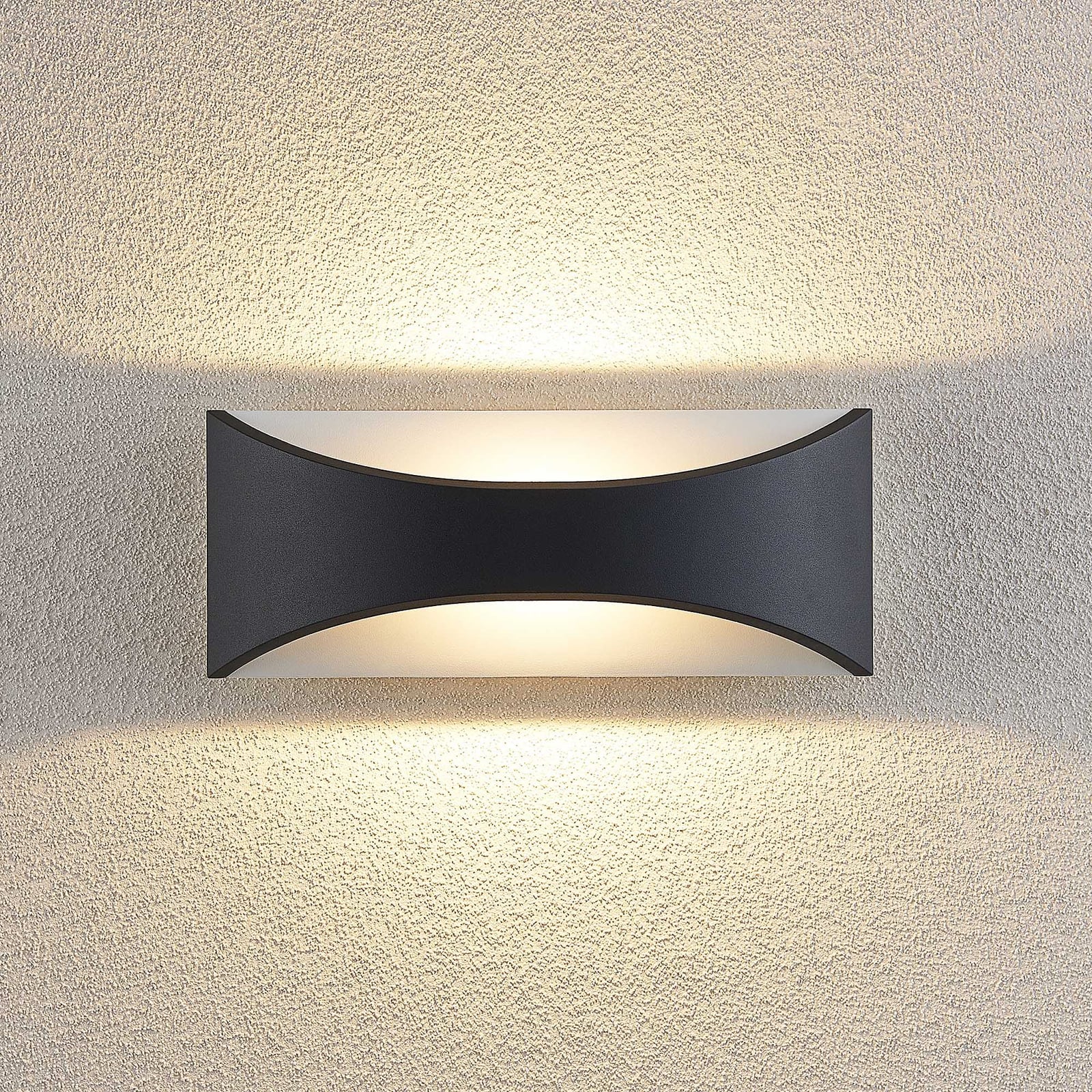 LED utevegglampe Mathea aluminium antrasitt montert ute