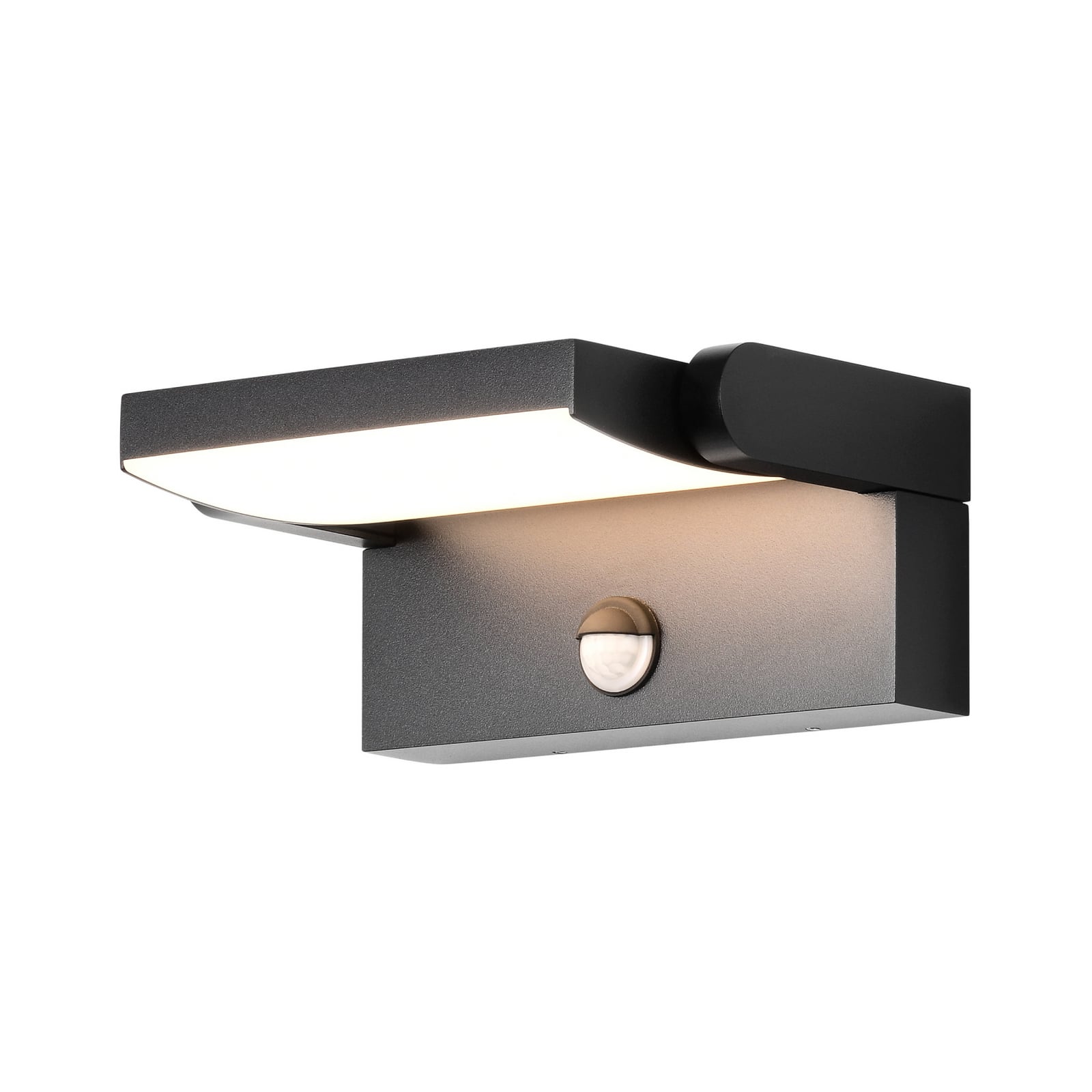 Detalj av LED utevegglampe med bevegelsessensor antrasitt CCT IP54