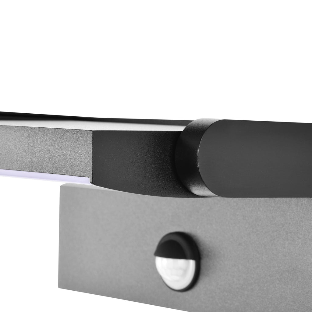 LED utevegglampe med bevegelsessensor antrasitt CCT IP54 side