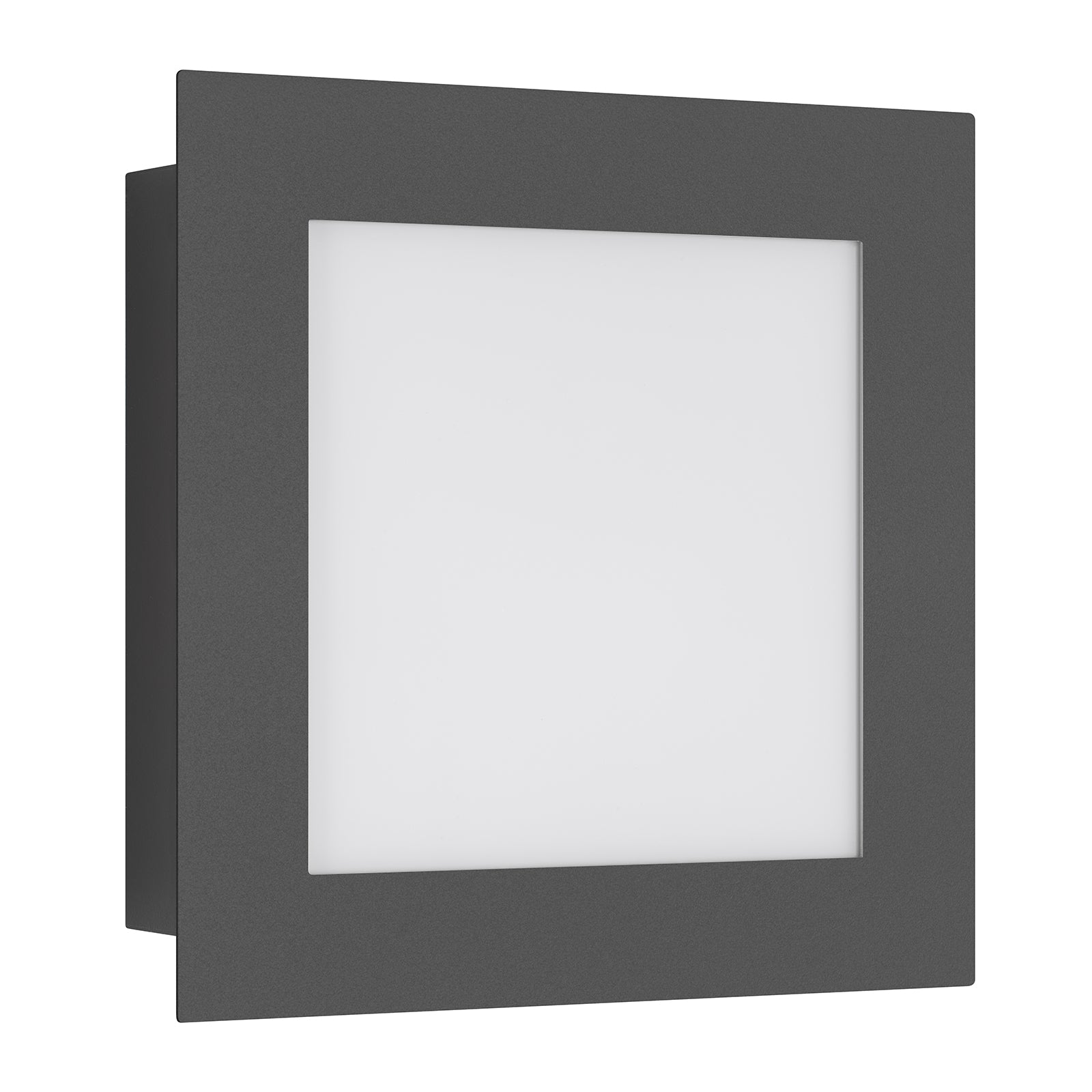 Detaljbilde av LED utevegglampe med bevegelsessensor grafitt opalglass