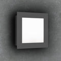 LED utevegglampe med bevegelsessensor grafitt opalglass fra front