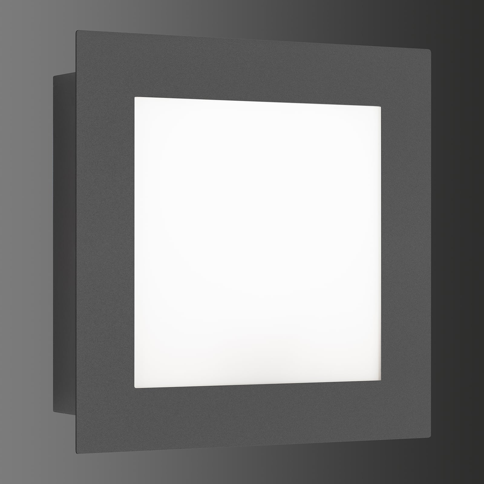 Montert LED utevegglampe med bevegelsessensor i grafitt og opalglass