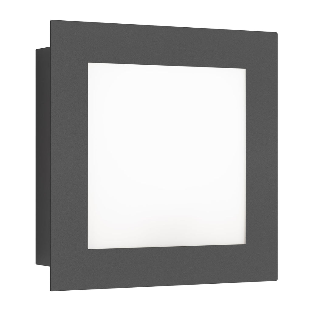 LED utevegglampe grafitt opalglass sett fra siden