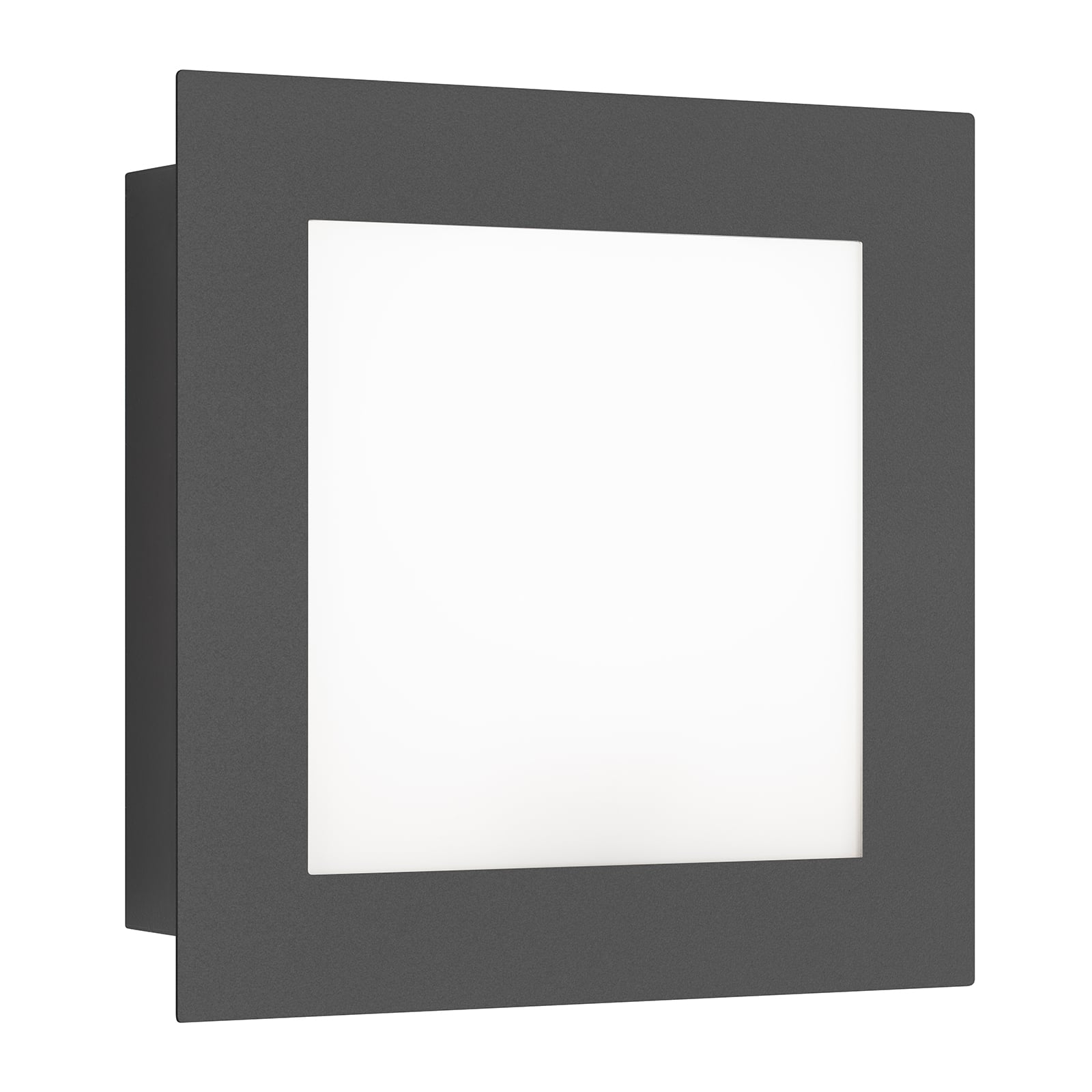 LED utevegglampe grafitt opalglass sett fra siden