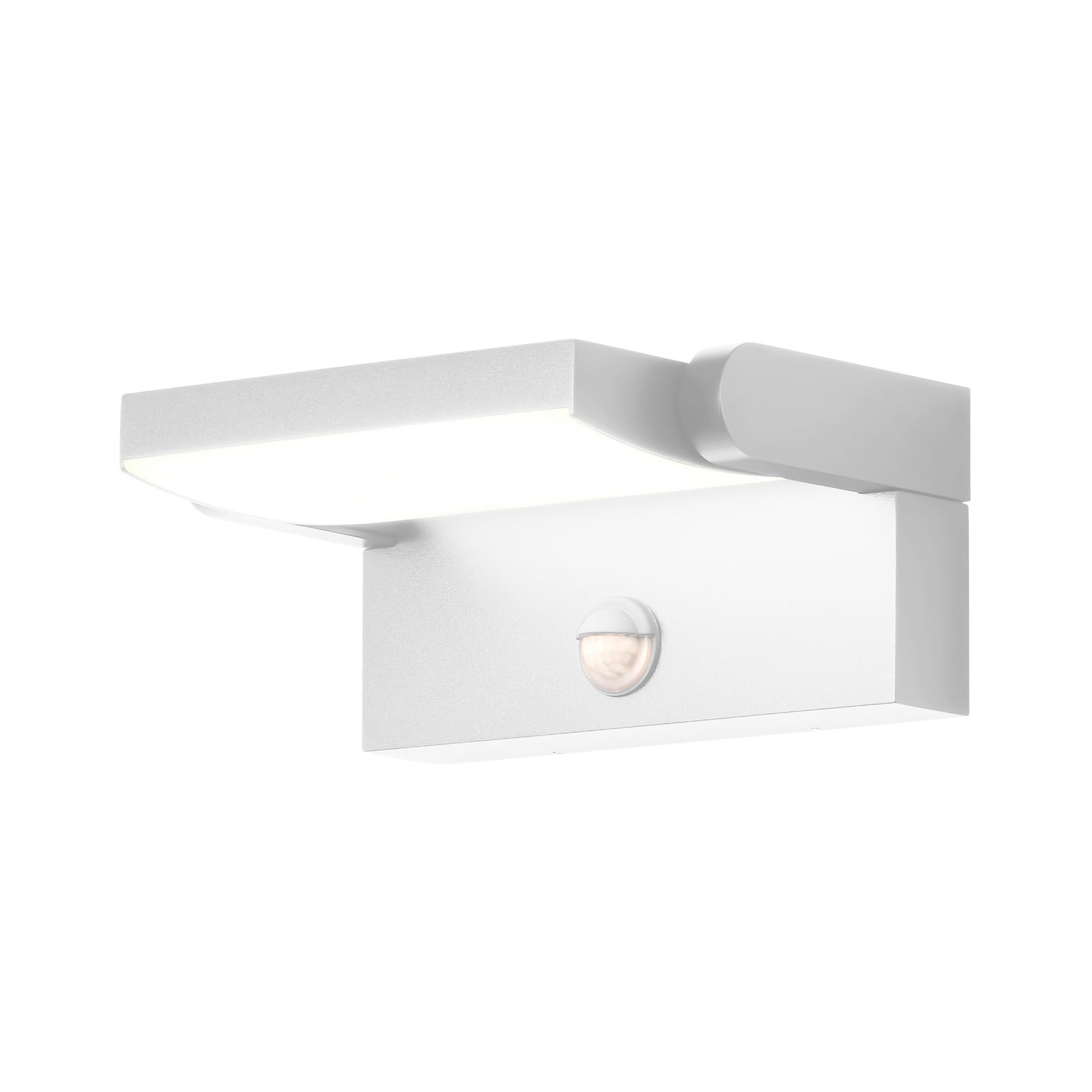 Detalj av LED utevegglampe med bevegelsessensor hvit CCT 20W IP54