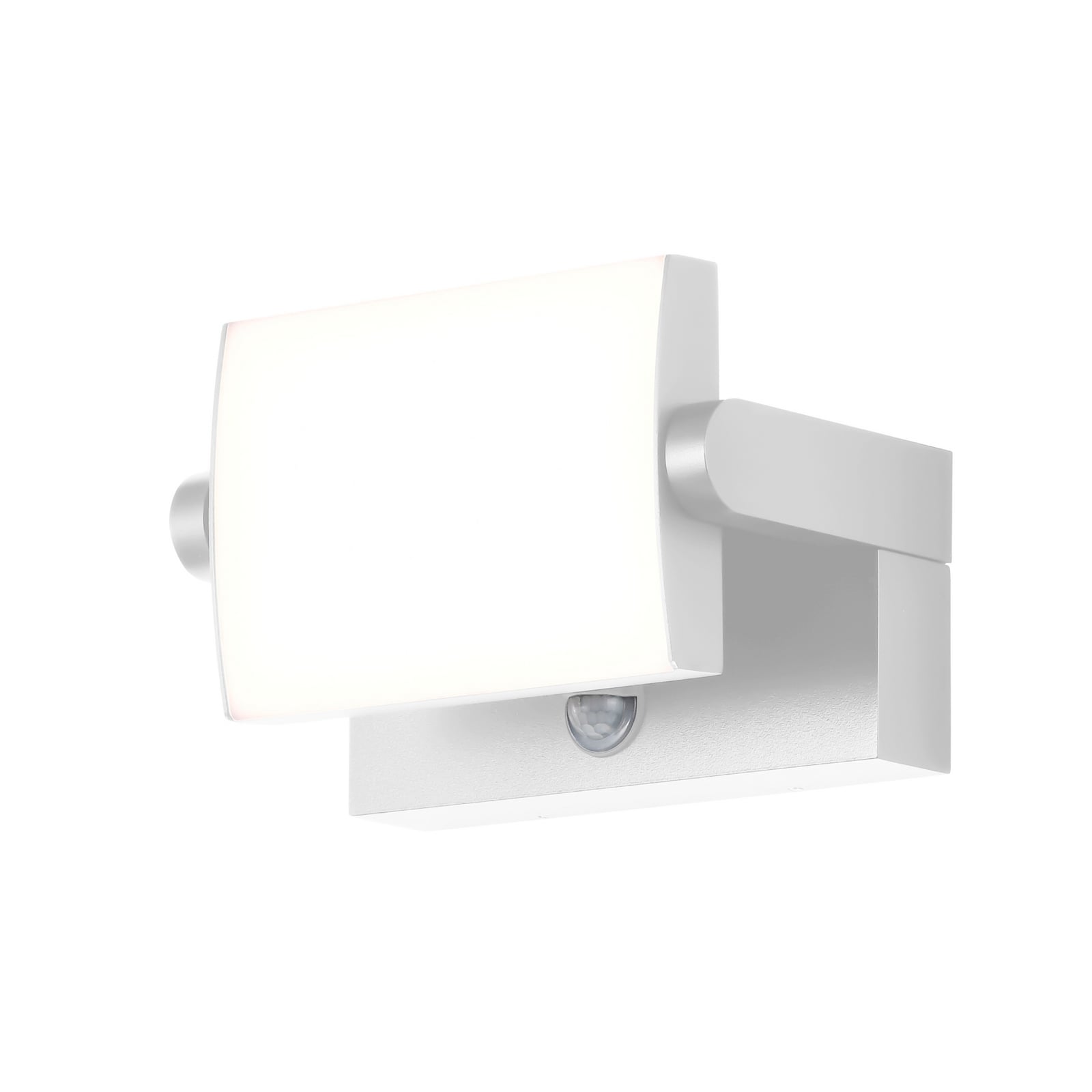 Nærbilde av sensor på LED utevegglampe med bevegelsessensor hvit CCT 20W IP54