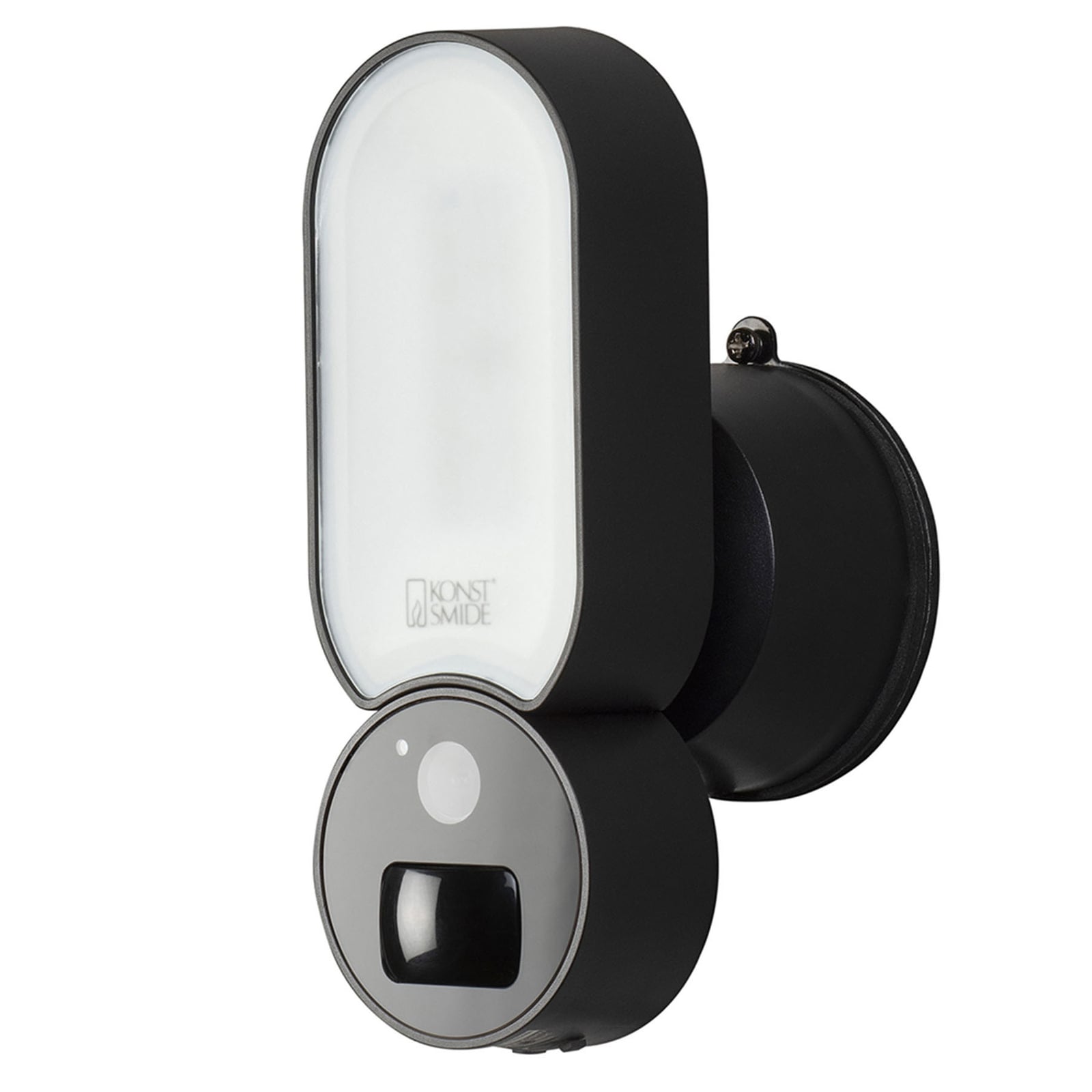 Nærbilde av LED utevegglampe med kamera og bevegelsessensor 12V IP54 fra Konstsmide