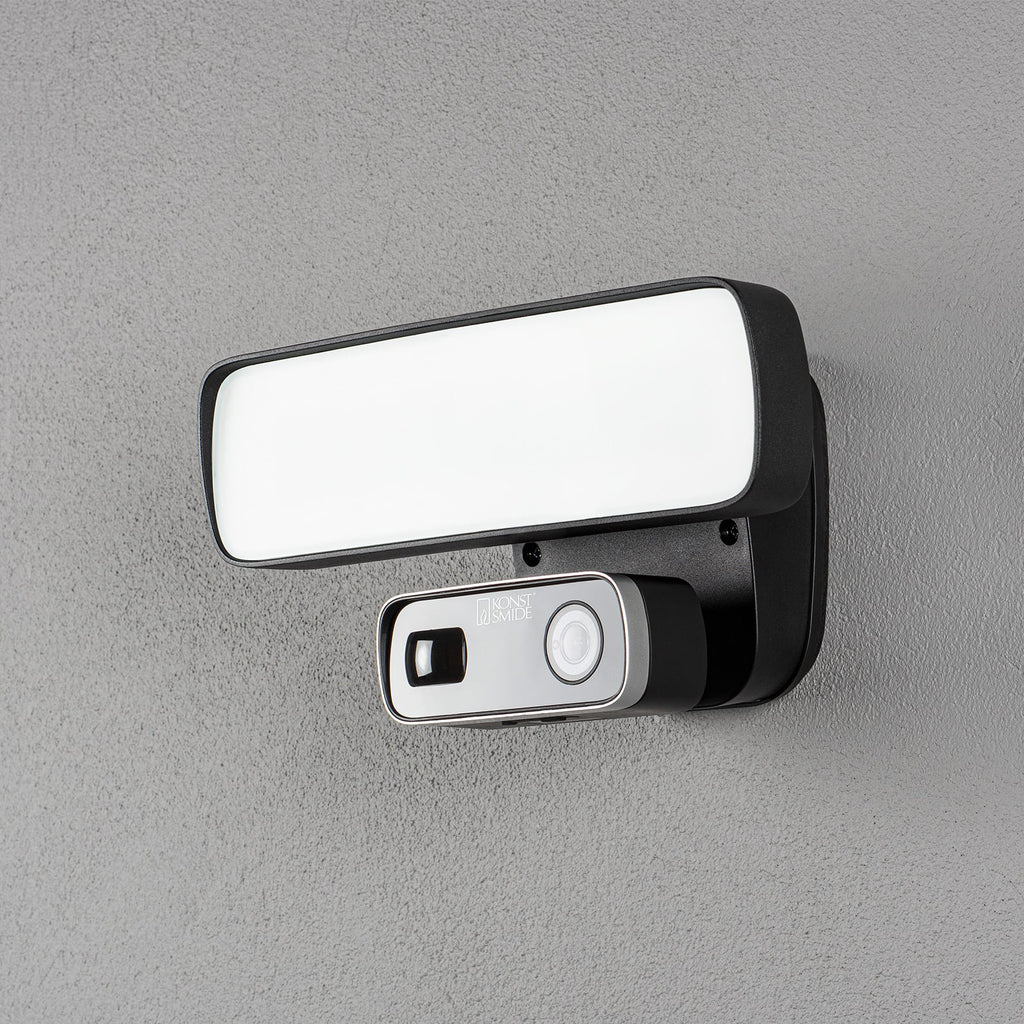 LED utevegglampe med kamera og bevegelsessensor 18W IP54 Konstsmide forfra