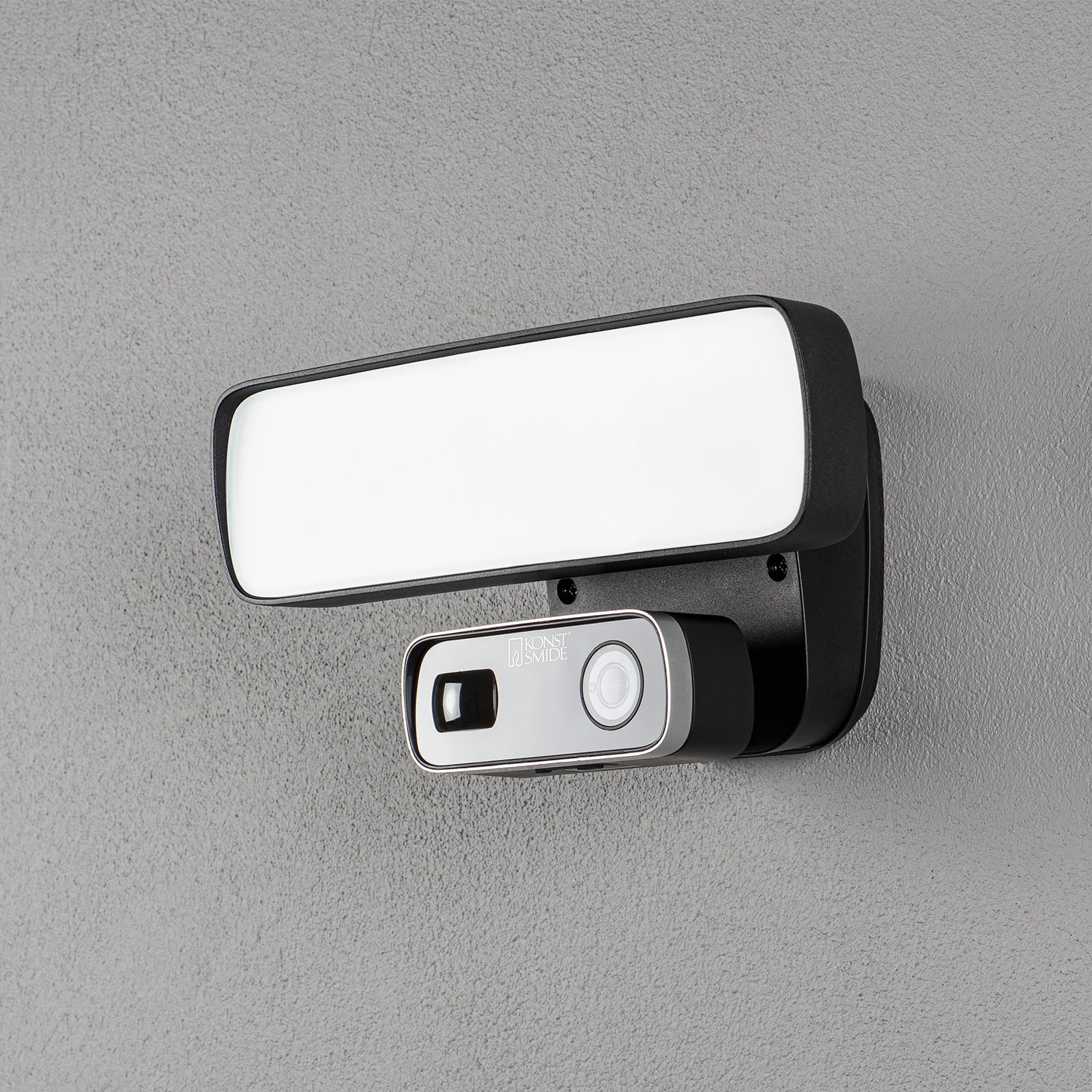 LED utevegglampe med kamera og bevegelsessensor 18W IP54 Konstsmide forfra