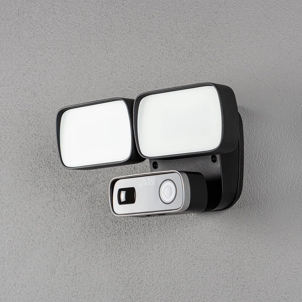 LED utevegglampe med kamera og bevegelsessensor 24W IP54 Konstsmide forfra