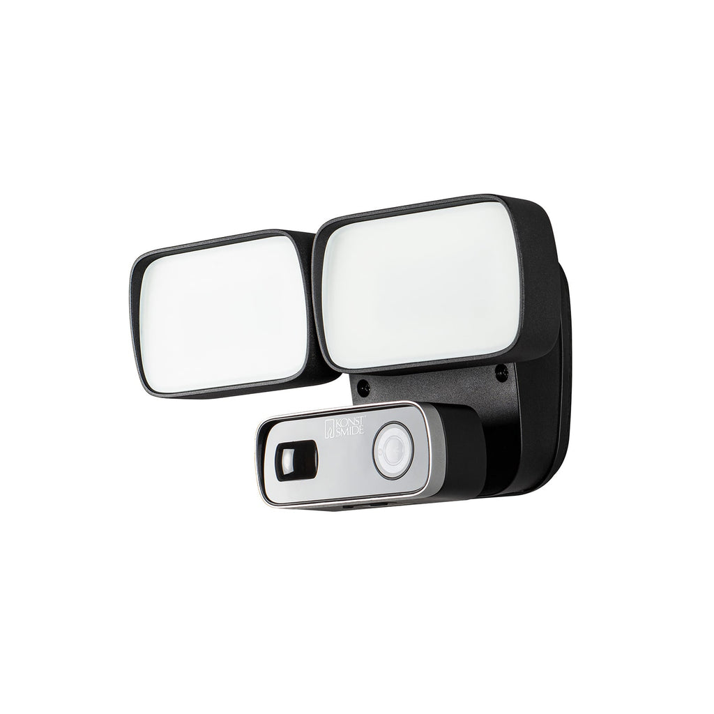 Detalj av LED utevegglampe med kamera og bevegelsessensor 24W IP54 Konstsmide