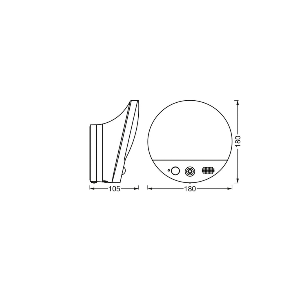 LED utevegglampe med kamera og bevegelsessensor grå IP44 - OSRAM SMART+ detalj av kamera